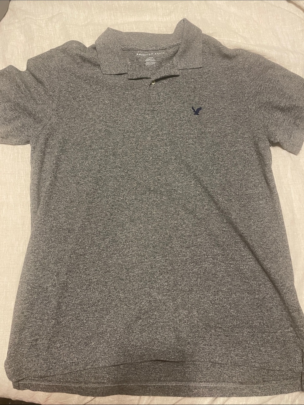 American Eagle Outfitters Charcoal Gray Crewneck Tee with Subtle Logo